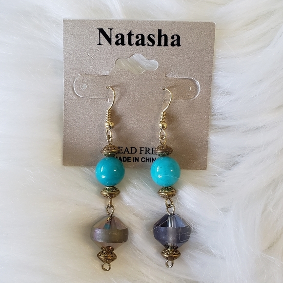 NWT Natasha Mixed Beads Drop Earrings - Picture 2 of 4